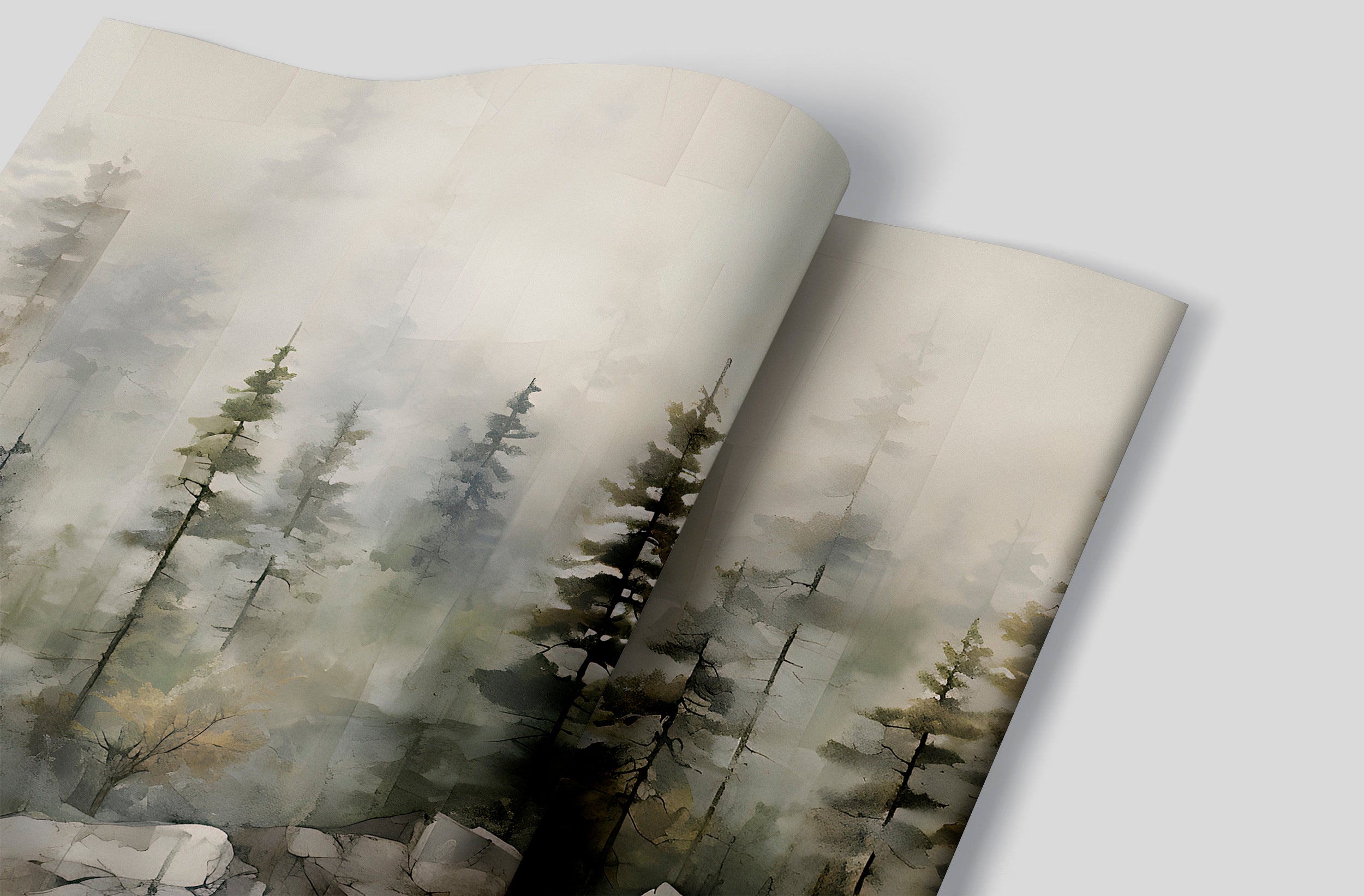 Abstract Forest Mural | Watercolor Dark Forest – My Store