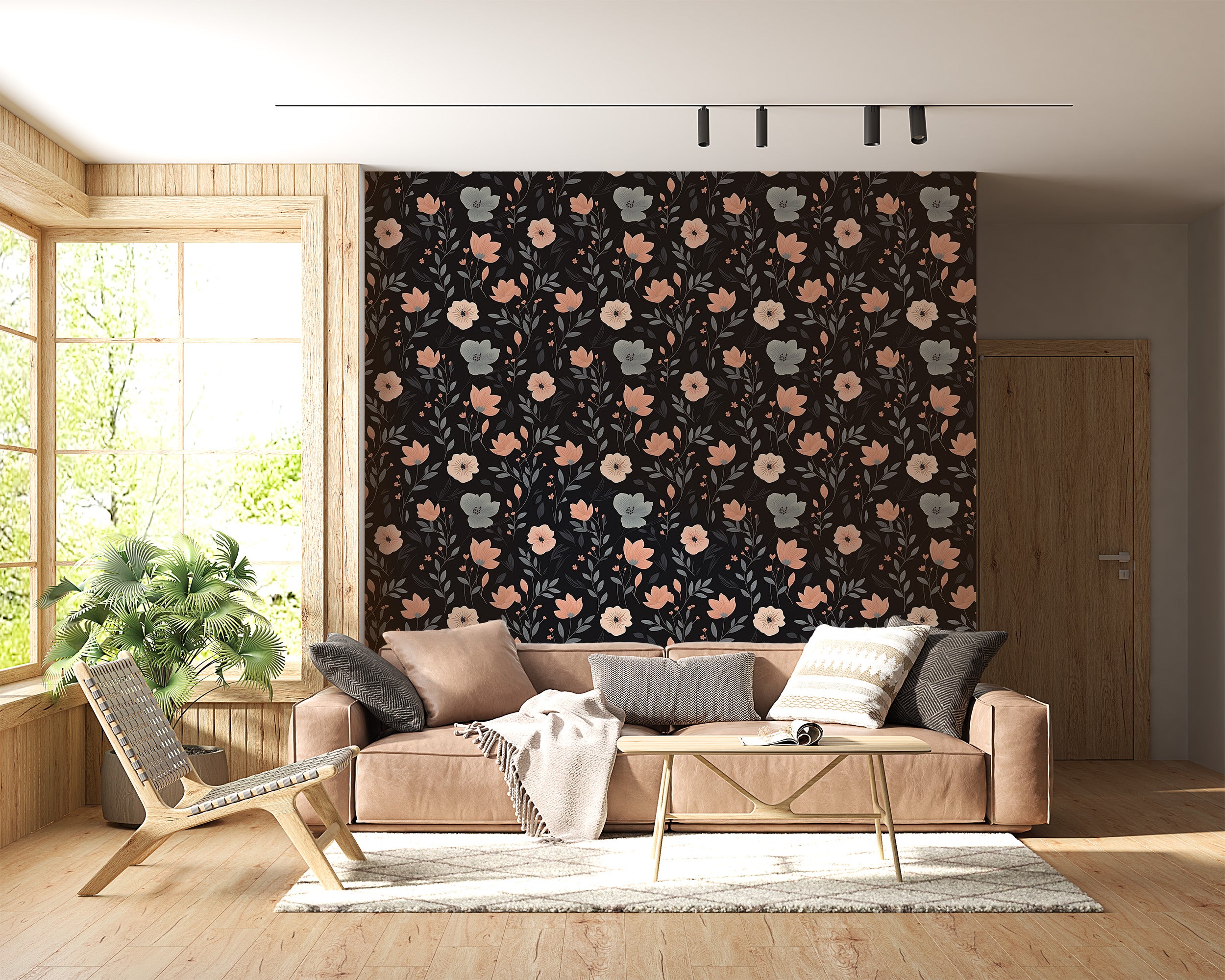 Effortless Application of Dramatic Blooms Wallpaper