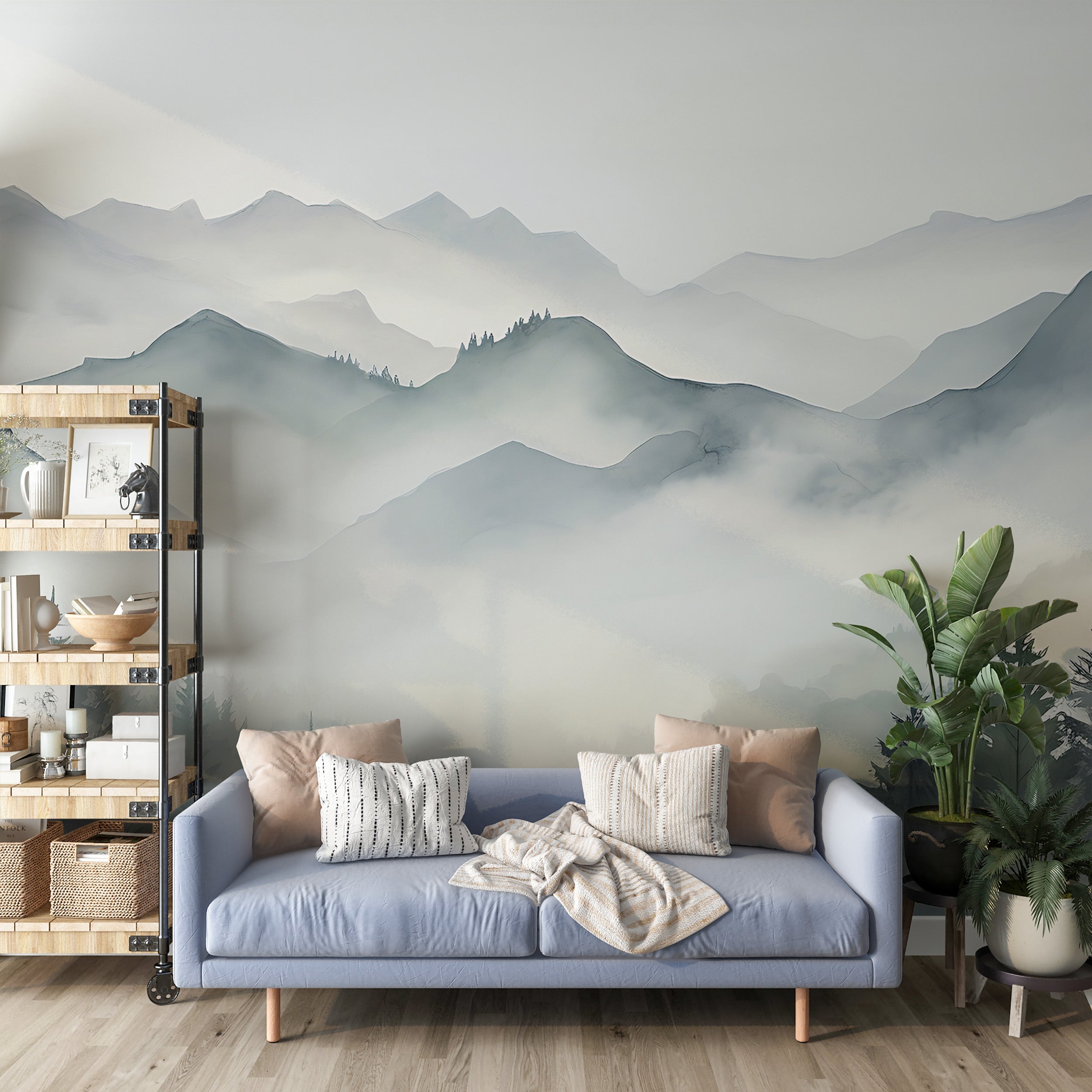 Enhance Ambiance with Watercolor Mountains Wall Art