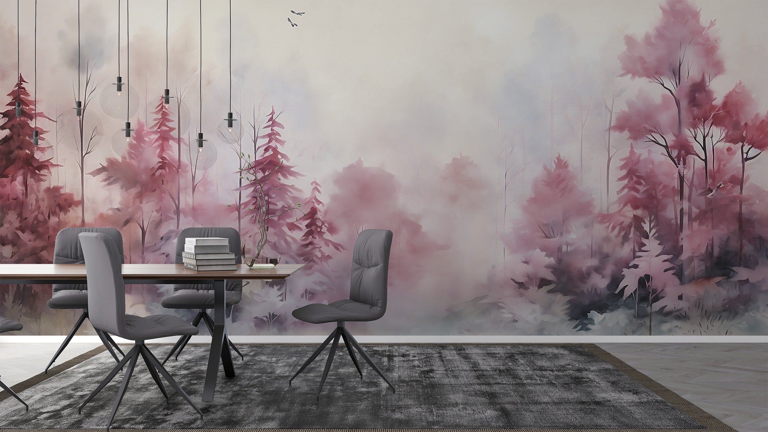 Redefine Space with Pink Forest Wall Decal