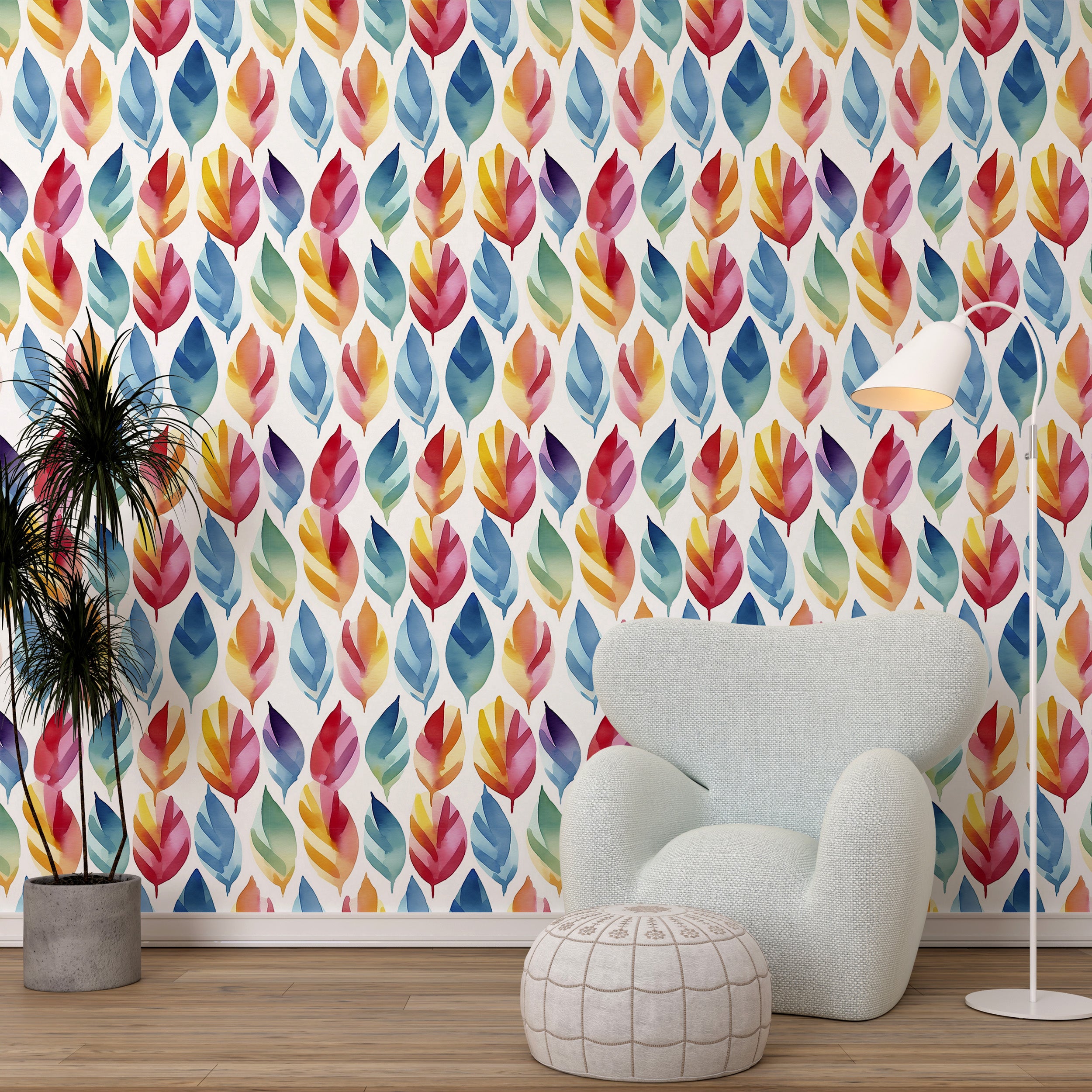 Colorful Leaves Wallpaper for Nursery Decor