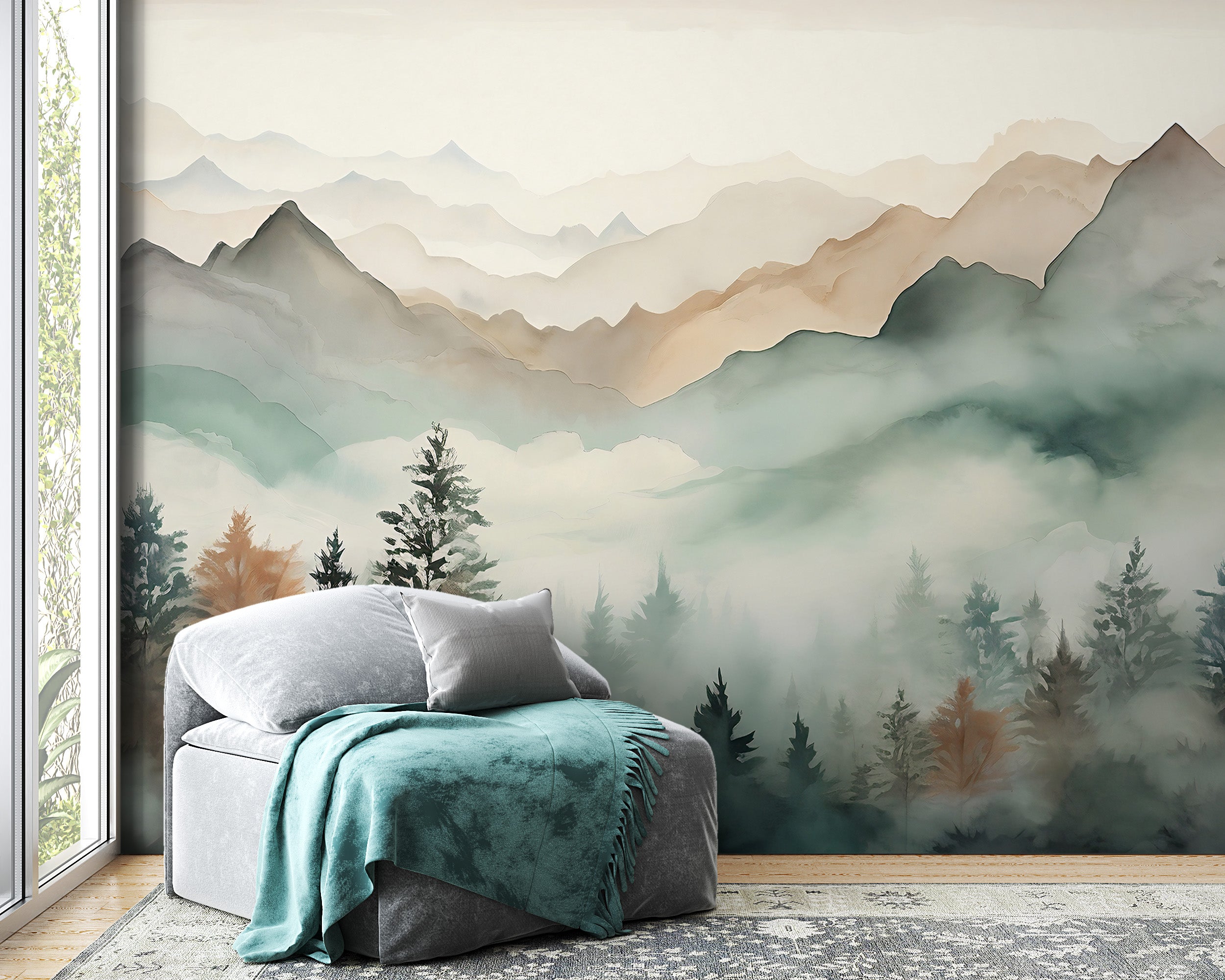 Redefine Space with Green Mountains Wall Decor