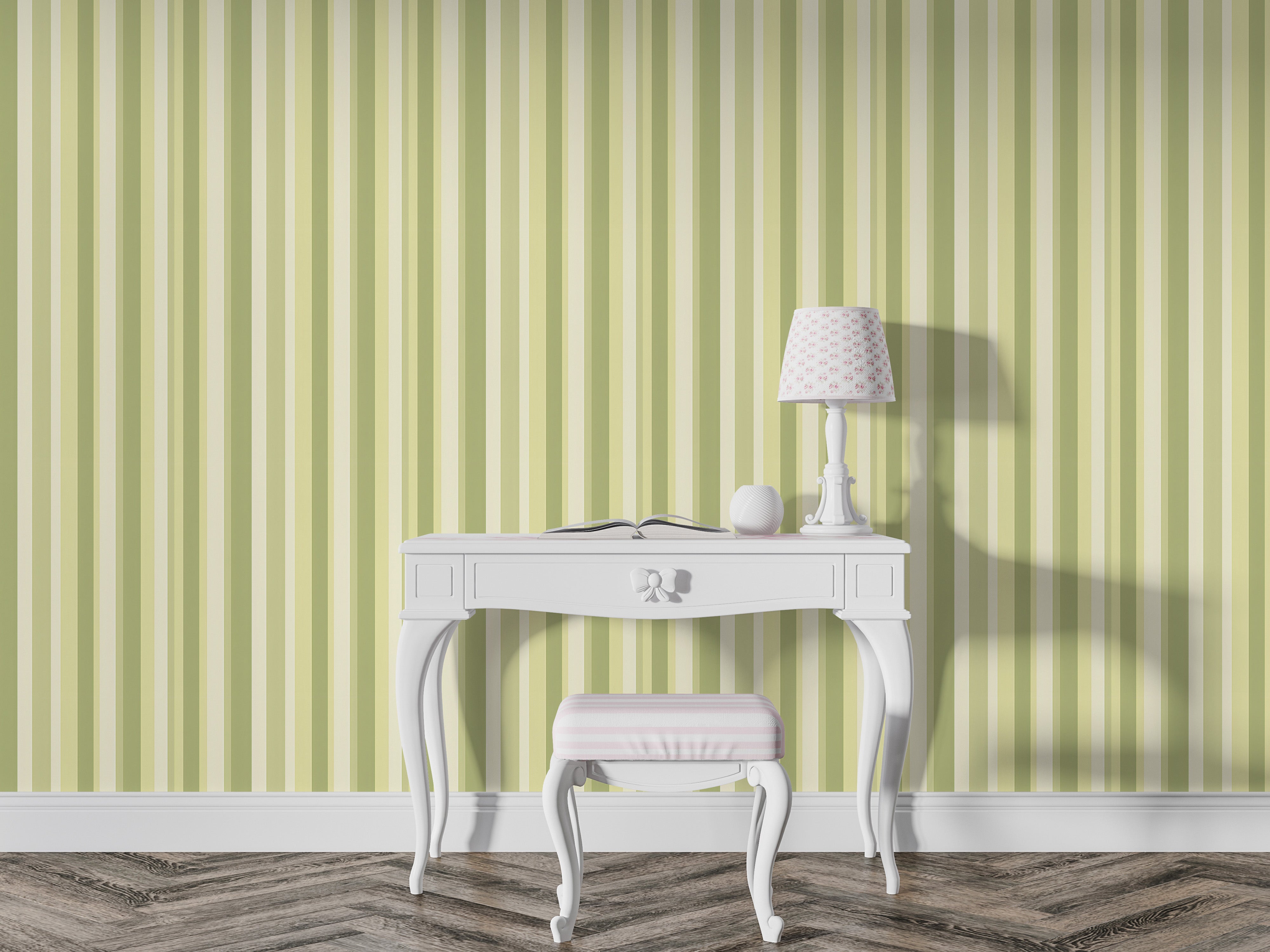 Transform Your Room with Light Green Stripes