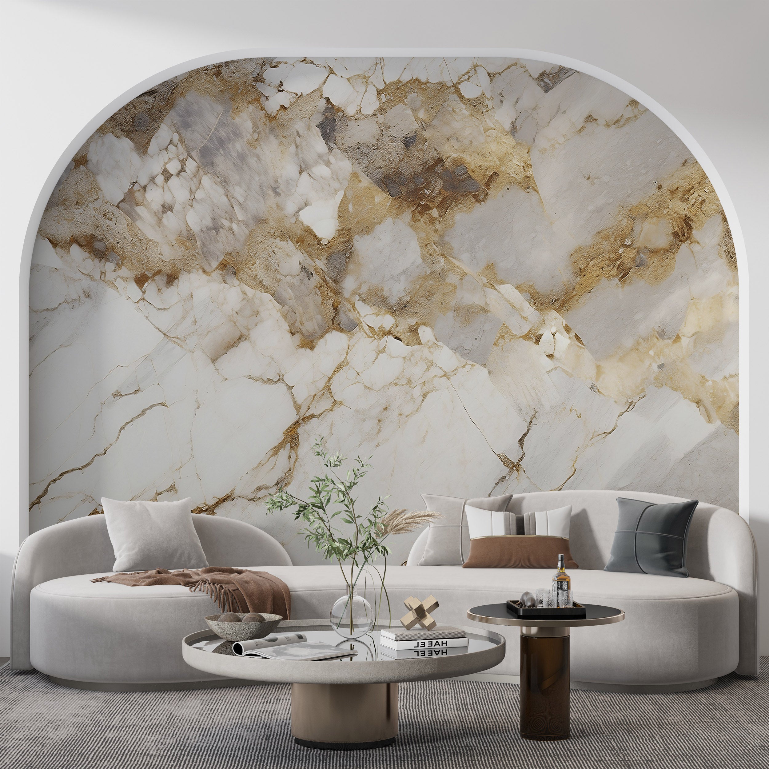 Brown Marble Wall Decor in Neutral Tones