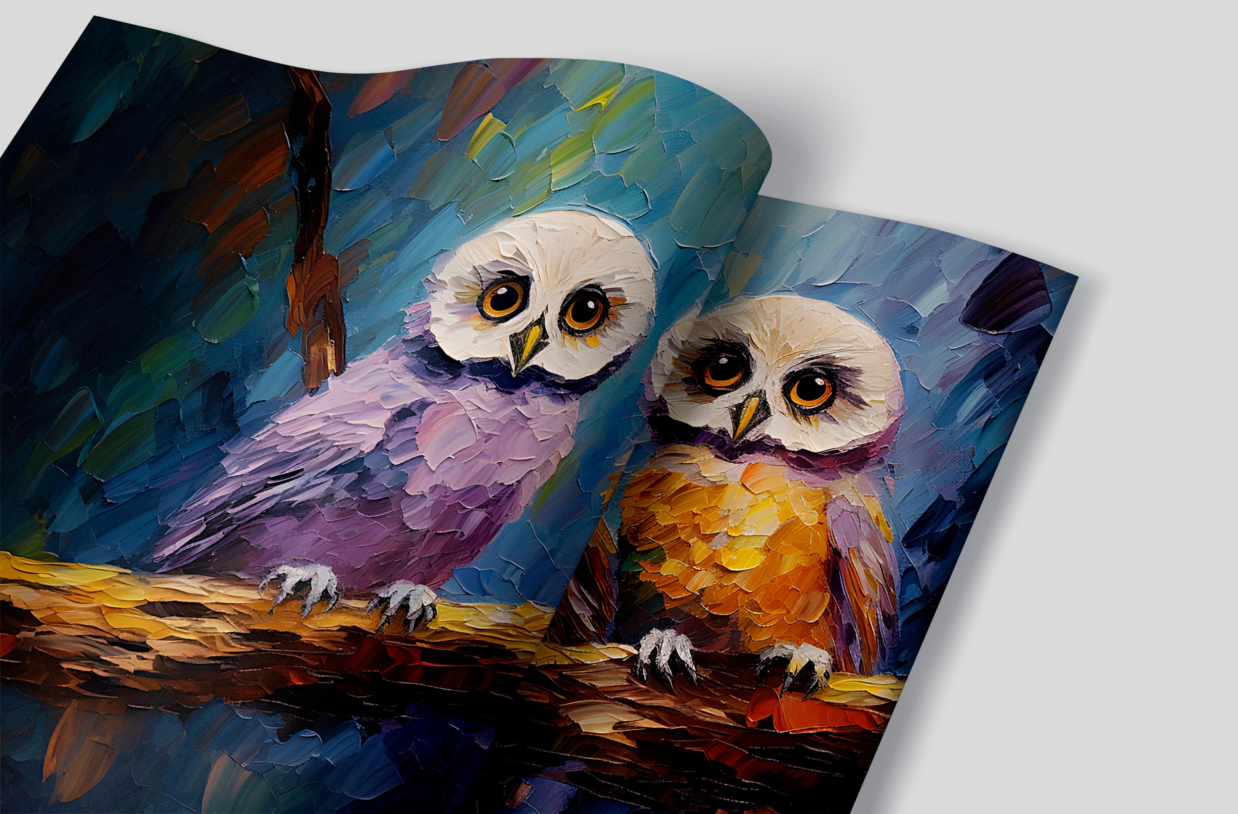 Custom Size Owl Branch Wallpaper