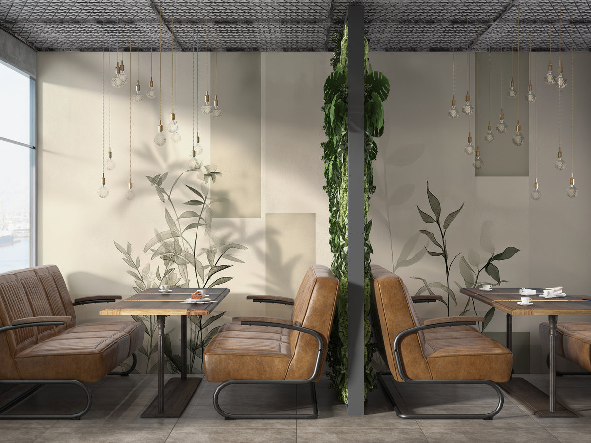 Botanical shadow wallpaper for tranquil interiors